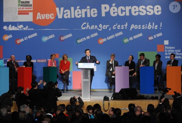 François Fillon lors du meeting UMP, la 17 mars, à la Mutualité.