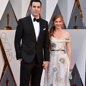 Sacha Baron Cohen et Isla Fisher à la 88ème Academy Awards à Los Angeles. Photo par Lionel Hahn/ABACAPRESS.COM