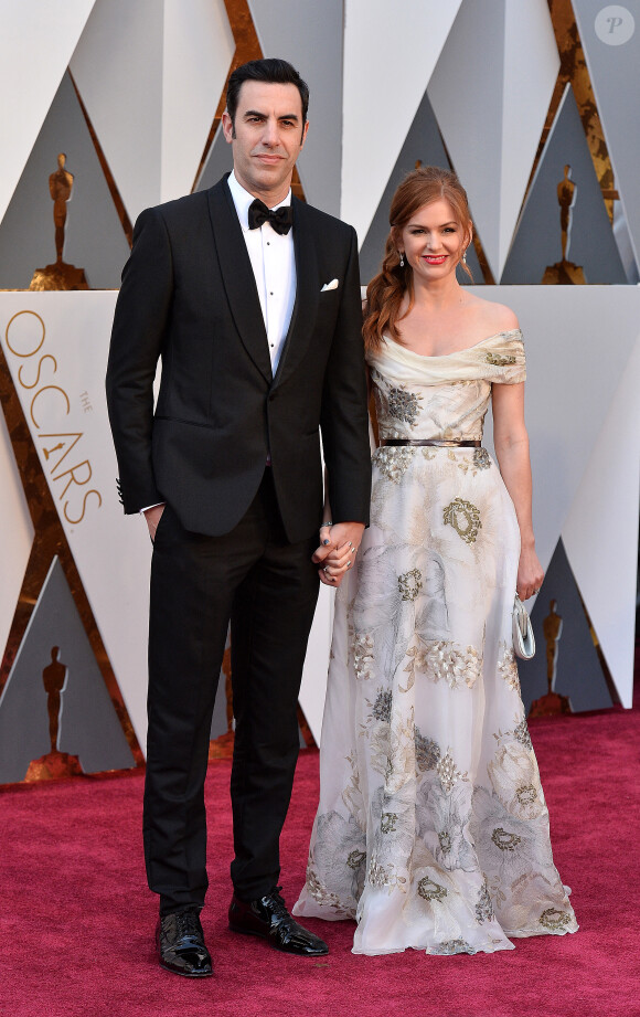 Sacha Baron Cohen et Isla Fisher à la 88ème Academy Awards à Los Angeles. Photo par Lionel Hahn/ABACAPRESS.COM
