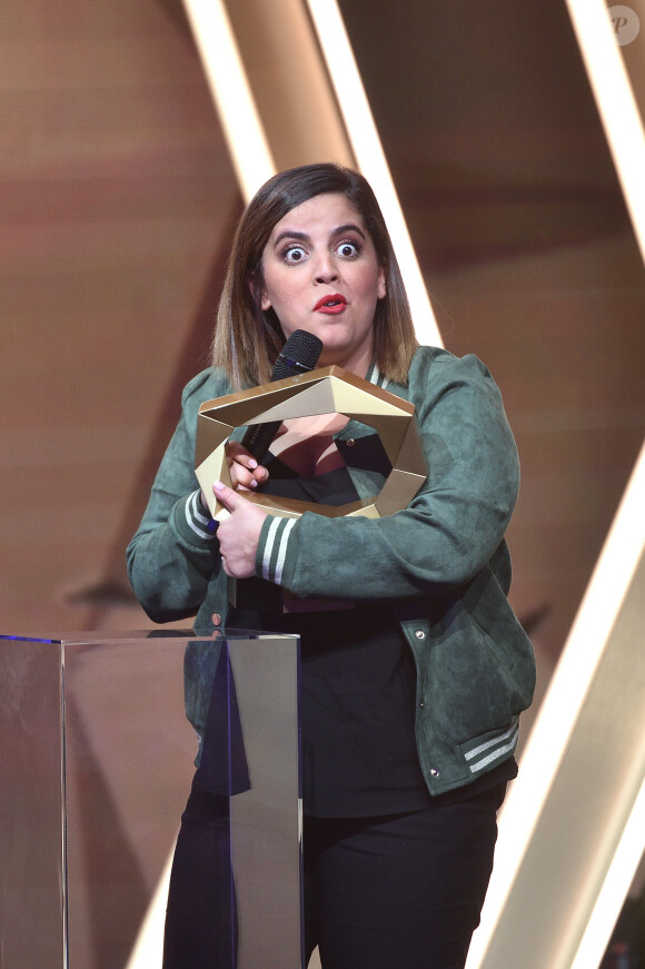 Exclusif - Inès Reg (révélation humour de l'année) lors de la cérémonie de la 1ère édition des "Olympia Awards" (cérémonie récompensant des artistes de la musique et de l'humour, présentée par A. de Caunes) à l'Olympia. Paris, le 11 décembre 2019. © Gorassini-Tribeca/Bestimage