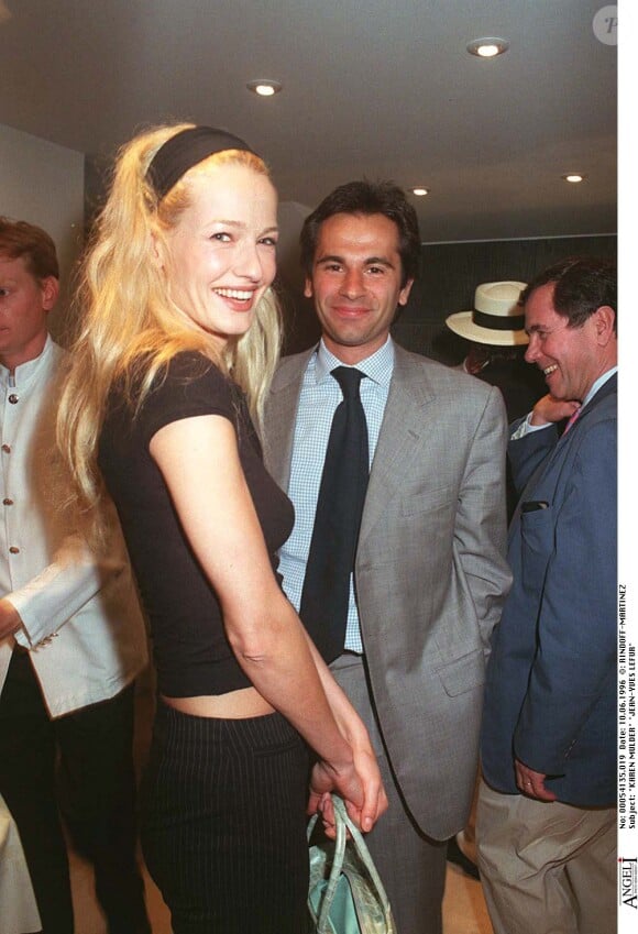 Karen Mulder et Jean-Yves Le Fur à Roland-Garros en 1996.