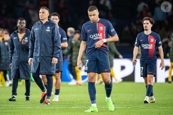 Kylian Mbappé (Paris SG) - Quart de finale aller de Ligue des champions: Le PSG s'est incliné à domicile face au FC Barcelone (2-3) au Parc des Princes à Paris le 10 avril 2024.