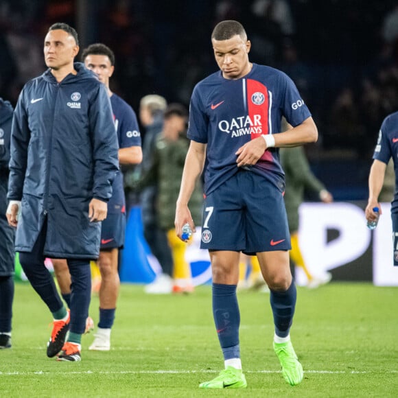 Kylian Mbappé (Paris SG) - Quart de finale aller de Ligue des champions: Le PSG s'est incliné à domicile face au FC Barcelone (2-3) au Parc des Princes à Paris le 10 avril 2024.