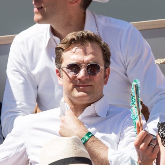 Laurence Ferrari et son mari Renaud Capuçon dans les tribunes lors des internationaux de tennis de Roland Garros à Paris, France, le 2 juin 2019. © Jacovides-Moreau/Bestimage