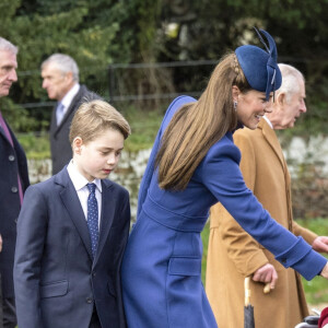 Le prince George de Galles, Catherine (Kate) Middleton, princesse de Galles, à Sandringham en décembre 2023