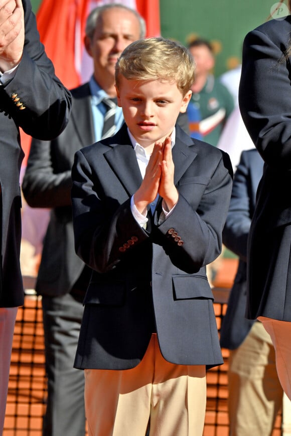 Le prince Jacques de Monaco lors de la remise de prix après la finale du tournoi de tennis Masters 1000 de Monte-Carlo à Roquebrune-Cap-Martin. © Bruno Bebert / Bestimage