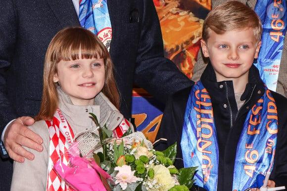 La famille princière lors de la 46ᵉ édition du festival international du cirque de Monte-Carlo, à Monaco, le 21 janvier 2024. © Claudia Albuquerque/Bestimage