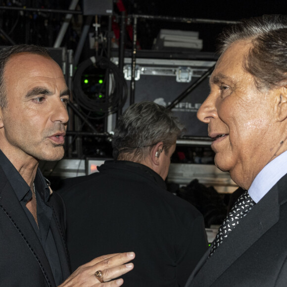 Exclusif - No Web - Nikos Aliagas et Jean-Pierre Foucault - Backstage de l'enregistrement de l'émission "La Chanson secrète 4", qui sera diffusée le 4 janvier 2020 sur TF1, à Paris. Le 17 décembre 2019 © Gaffiot-Perusseau / Bestimage