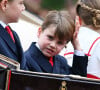 Une belle fête se prépare, on imagine.
Le prince George, la princesse Charlotte et le prince Louis de Galles - La famille royale d'Angleterre lors du défilé "Trooping the Colour" à Londres. Le 17 juin 2023 