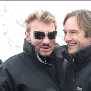 Johnny et David à Val d'Isère. Bestimage.