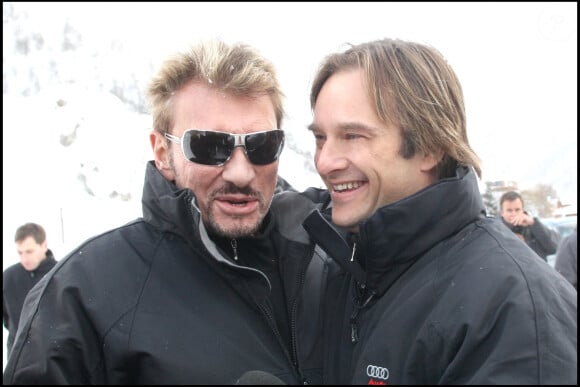 Johnny et David à Val d'Isère. Bestimage.