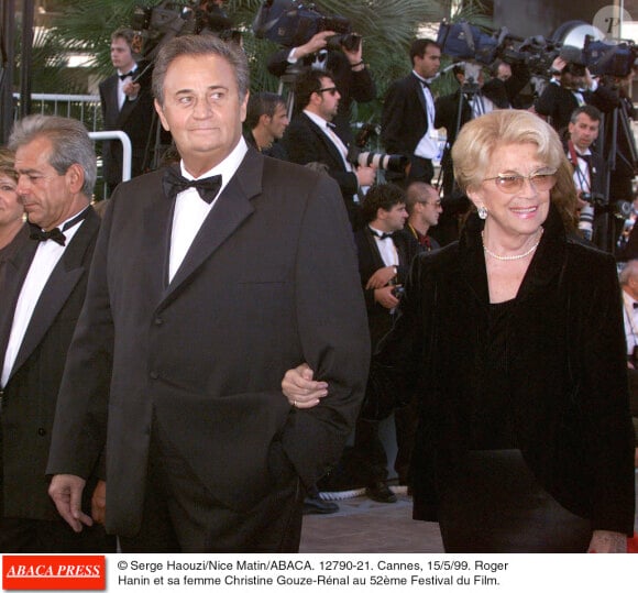 Roger Hanin et son épouse Christine Gouze-Rénal au 52ème Festival de Cannes. Serge Haouzi/Nice Matin/ABACA. 12790-21. Cannes, 15 mai 1999.