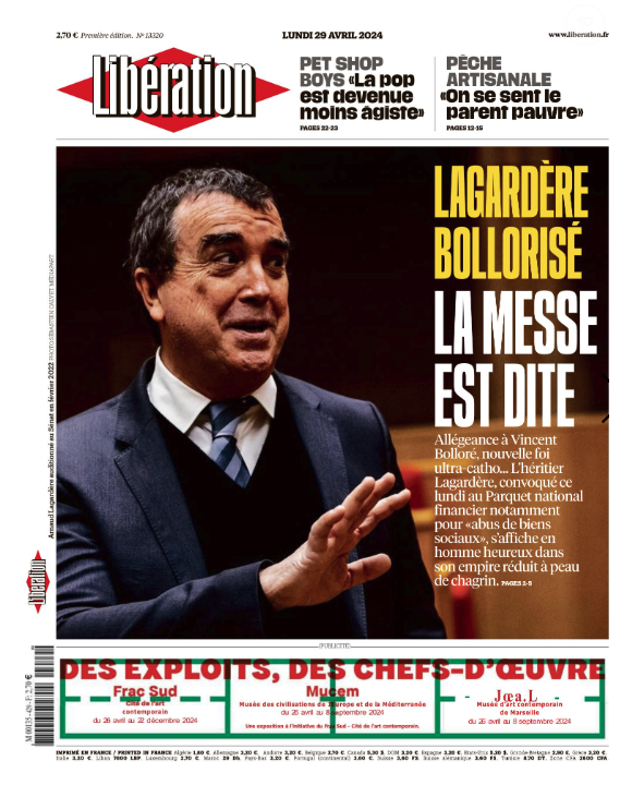 Une de Libération du 29 avril 2024.