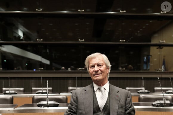 Vincent Bolloré, Président du conseil de surveillance de Vivendi, lors d'une audition devant la commission d'enquête parlementaire sur les procédures d'autorisation des services nationaux de télévision à l'Assemblée nationale, à Paris, le 13 mars 2024. © Stéphane Lemouton / Bestimage