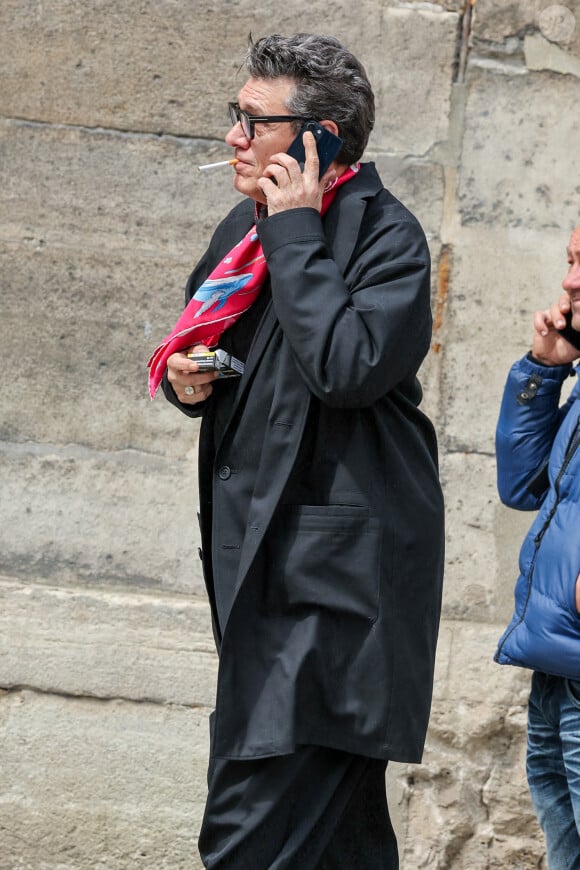 Marc Lavoine - Arrivées aux obsèques du prince Jean-Stanislas Poniatowski en l'Eglise polonaise à Paris, France, le 29 avril 2024. © Jacovides-Moreau/Bestimage