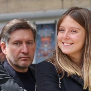 Tess Rambaldi - Arrivées aux obsèques du prince Jean-Stanislas Poniatowski en l'Eglise polonaise à Paris, France, le 29 avril 2024. © Jacovides-Moreau/Bestimage