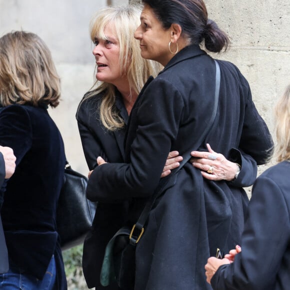 Pierre Rambaldi, Marie Poniatowski (Rambaldi), une des filles du défunt, guest - Arrivées aux obsèques du prince Jean-Stanislas Poniatowski en l'Eglise polonaise à Paris, France, le 29 avril 2024. © Jacovides-Moreau/Bestimage