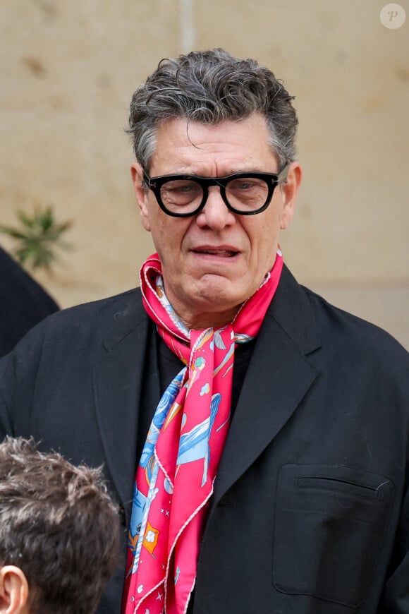 Marc Lavoine - Sorties des obsèques du prince Jean-Stanislas Poniatowski en l'Eglise polonaise à Paris, France, le 29 avril 2024. © Jacovides-Moreau/Bestimage