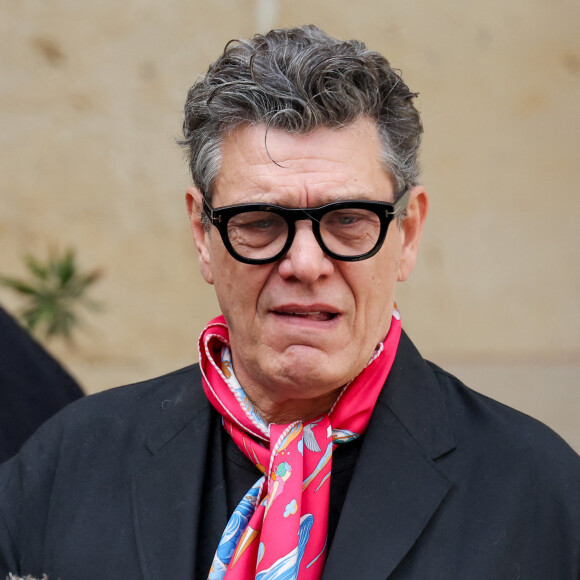 Marc Lavoine - Sorties des obsèques du prince Jean-Stanislas Poniatowski en l'Eglise polonaise à Paris, France, le 29 avril 2024. © Jacovides-Moreau/Bestimage