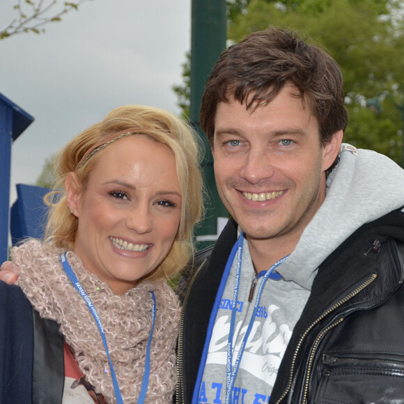 Elodie Gossuin et son mari Bertrand Lacherie lors de l'ouverture de la Foire annuelle du Trone à Paris, France, le 4 avril 2014. Photo par Thierry Plessis/ABACAPRESS.COM