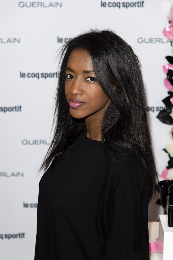 Hapsatou Sy - Guerlain et le coq sportif au lancement de leur seconde collaboration à la boutique Guerlain des Champs-Elysées à Paris le 23 octobre 2018. © Pierre Perusseau/Bestimage