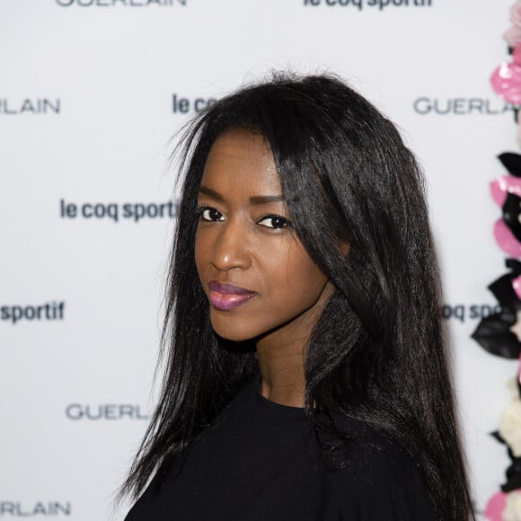 Hapsatou Sy - Guerlain et le coq sportif au lancement de leur seconde collaboration à la boutique Guerlain des Champs-Elysées à Paris le 23 octobre 2018. © Pierre Perusseau/Bestimage