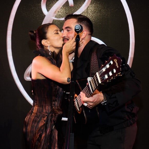Exclusif - Kendji Girac et Eva Longoria lors de la 11ème édition de la soirée Global Gift Gala à l'hôtel Four Seasons George V à Paris le 30 septembre 2023. (CYRIL MOREAU / BESTIMAGE)
