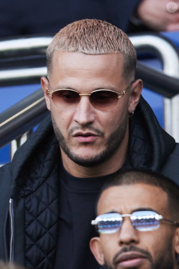 Dj Snake - Célébrités dans les tribunes de la demi-finale retour de Ligue des champions entre le PSG face au Borussia Dortmund (0-1) au Parc des Princes à Paris le 7 mai 2024. © Cyril Moreau/Bestimage