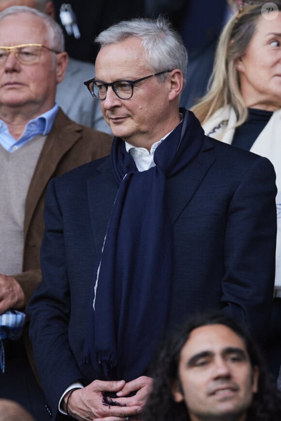 Bruno Le Maire - Célébrités dans les tribunes de la demi-finale retour de Ligue des champions entre le PSG face au Borussia Dortmund (0-1) au Parc des Princes à Paris le 7 mai 2024. © Cyril Moreau/Bestimage