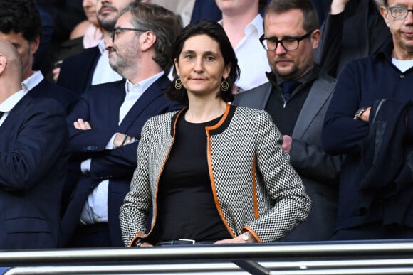 Amelie Oudea Castera dans les tribunes de la demi-finale retour de Ligue des champions entre le PSG face au Borussia Dortmund (0-1) au Parc des Princes à Paris le 7 mai 2024.