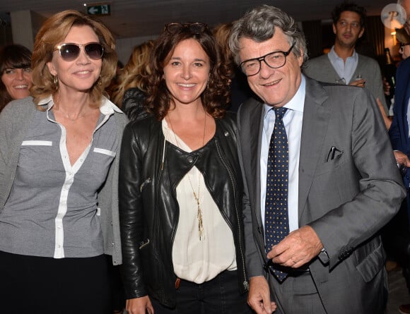 Exclusif - Béatrice Schönberg, Nathalie Brunet et Jean-Louis Borloo - Lancement de la marque de lunettes "Nathalie Blanc" au restaurant "Ma Cocotte" à Saint-Ouen le 24 septembre 2015.