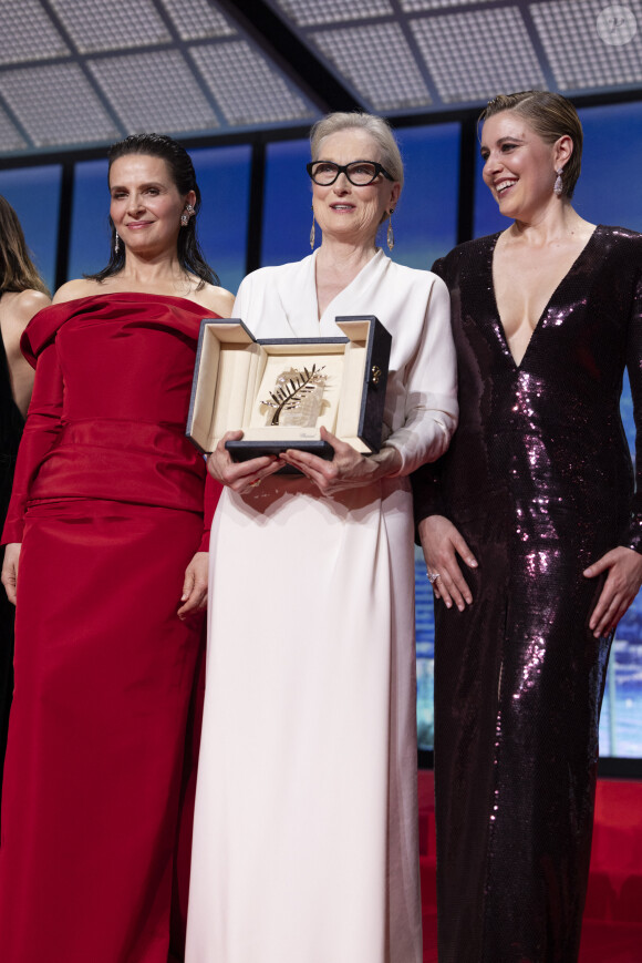 Juliette Binoche, Meryl Streep (Palme d'Or d'Honneur), Greta Gerwig - Cérémonie d'ouverture du 77ème Festival International du Film de Cannes, au Palais des Festivals à Cannes. Le 14 mai 2024. © Borde-Jacovides-Moreau / Bestimage 