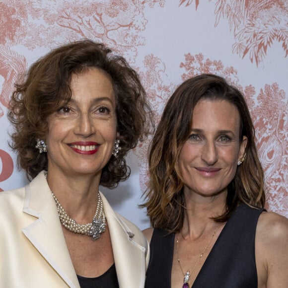 Exclusif - Audrey Azoulay, Camille Cottin - Photocall du dîner Dior Madame Figaro à la "Terrasse by Albane" sur le rooftop de l'hôtel JW Marriott lors du 77ème Festival International du Film de Cannes le 15 mai 2024. © Olivier Borde/Bestimage