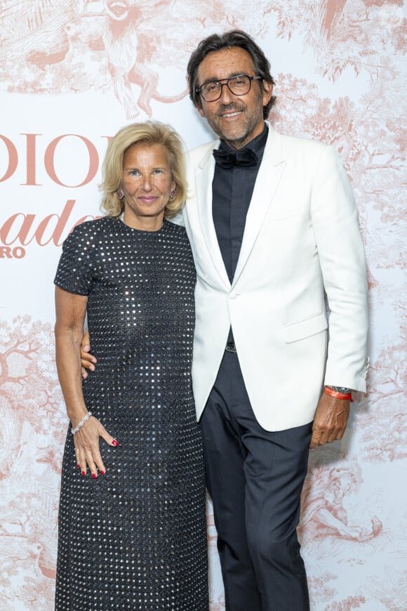 Exclusif - Iris Knobloch (présidente du Festival de Cannes) et son compagnon François Bréavoine - Photocall du dîner Dior Madame Figaro à la "Terrasse by Albane" sur le rooftop de l'hôtel JW Marriott lors du 77ème Festival International du Film de Cannes le 15 mai 2024. © Olivier Borde/Bestimage No Web - Belgique et Suisse  Exclusive - For Germany call for price - Photocall of the Dior Madame Figaro dinner at the “Terrasse by Albane” on the rooftop of the JW Marriott hotel during the 77th Cannes International Film Festival on May 15, 2024.