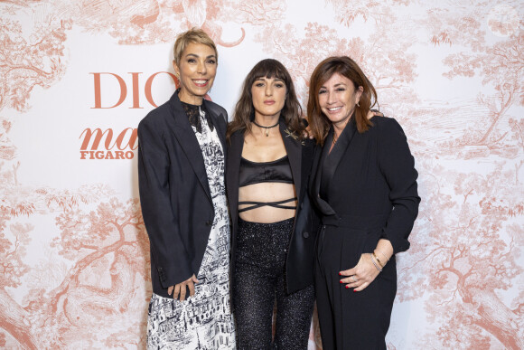 Exclusif - Mathilde Favier, Juliette Armanet, Albane Cleret - Photocall du dîner Dior Madame Figaro à la "Terrasse by Albane" sur le rooftop de l'hôtel JW Marriott lors du 77ème Festival International du Film de Cannes le 15 mai 2024. © Olivier Borde/Bestimage