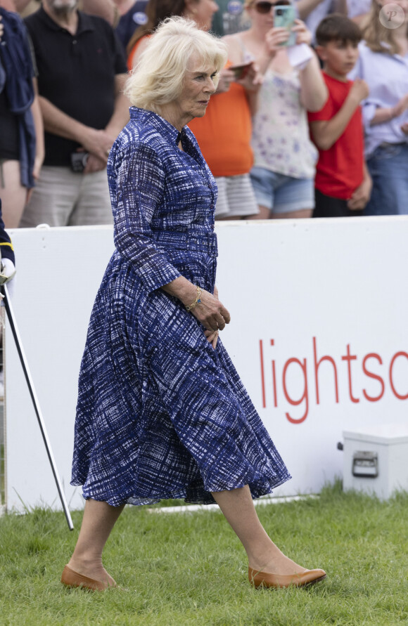 La reine consort d'Angleterre Camilla Parker Bowles - La famille royale d'Angleterre lors du dernier de compétition "Badminton Horse Trials" à Badminton. Le 12 mai 2024