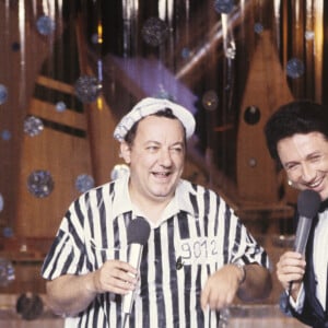 Coluche sur le plateau lors de la dernière émission de Champs Élysées © Bertrand Leguay via Bestimage