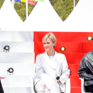 Exclusif - Judith Godrèche, Eddy de Pretto, Samuel Le Bihan sur le plateau de l'émission Télématin en marge du 77ème Festival International du Film de Cannes, France, le 16 mai 2024. © Jack Tribeca/Bestimage