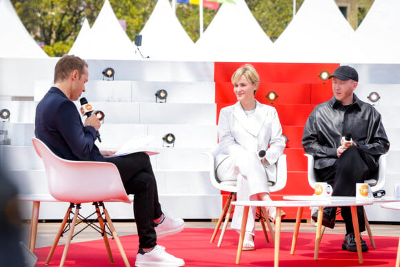 Exclusif - Judith Godrèche, Eddy de Pretto, Samuel Le Bihan sur le plateau de l'émission Télématin en marge du 77ème Festival International du Film de Cannes, France, le 16 mai 2024. © Jack Tribeca/Bestimage