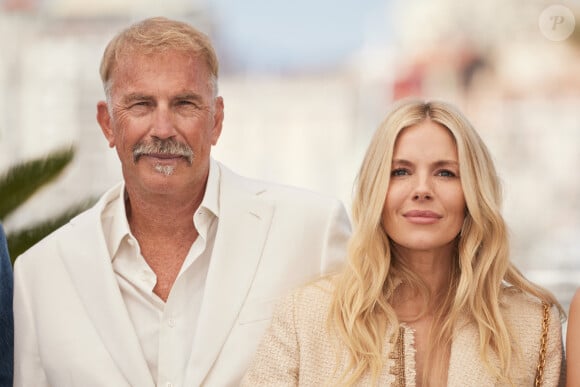 Kevin Costner, Sienna Miller - Photocall du film "Horizon : An American Saga" lors du 77ème Festival International du Film de Cannes le 19 mai 2024. © Jacovides / Moreau / Bestimage