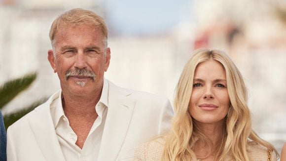 Kevin Costner assorti à son fils et chic au côté de Sienna Miller qui a fait le choix remarqué de la transparence