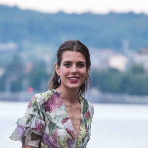 Charlotte Casiraghi et son compagnon Gad Elmaleh ne sont jamais apparus ensemble durant le Grand Prix de Monaco. Ici, lors de la soirée de mariage de Pierre Casiraghi et Beatrice Borromeo sur les Iles Borromées, sur le Lac Majeur, Italie, le 1er août 2015. 