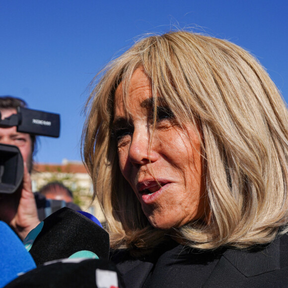 Brigitte Macron - Obsèques de l'ancien maire de Marseille Jean-Claude Gaudin à la cathédrale Sainte-Marie major de Marseille, France, le 23 mai 2024. © Jean-René Santini/Bestimage 