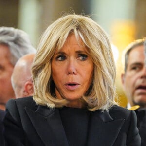 La Première Dame Brigitte Macron - Obsèques de l'ancien maire de Marseille Jean-Claude Gaudin à la cathédrale Sainte-Marie major de Marseille, France, le 23 mai 2024. © Jean-René Santini/Bestimage 