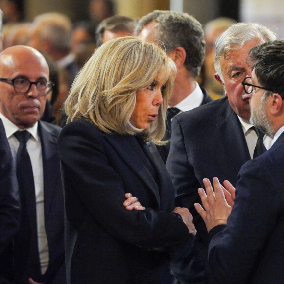 Éric Ciotti, la Première Dame Brigitte Macron, Gérard Larcher et Benoît Payan - Obsèques de l'ancien maire de Marseille Jean-Claude Gaudin à la cathédrale Sainte-Marie major de Marseille, France, le 23 mai 2024. © Jean-René Santini/Bestimage 