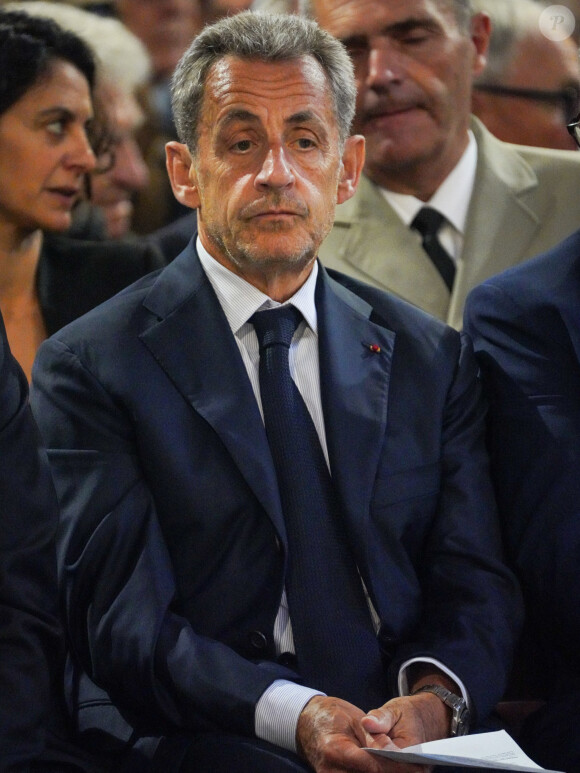 Nicolas Sarkozy - Obsèques de l'ancien maire de Marseille Jean-Claude Gaudin à la cathédrale Sainte-Marie major de Marseille, France, le 23 mai 2024. © Jean-René Santini/Bestimage 