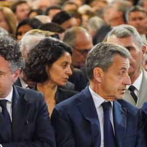 Sabrina Agresti-Roubache, Christophe Béchu, Nicolas Sarkozy et le prince Albert II de Monaco - Obsèques de l'ancien maire de Marseille Jean-Claude Gaudin à la cathédrale Sainte-Marie major de Marseille, France, le 23 mai 2024. © Jean-René Santini/Bestimage 