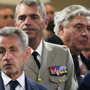 Christophe Béchu, Nicolas Sarkozy et le prince Albert II de Monaco - Obsèques de l'ancien maire de Marseille Jean-Claude Gaudin à la cathédrale Sainte-Marie major de Marseille, France, le 23 mai 2024. © Jean-René Santini/Bestimage 