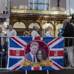 Atmosphère le jour du mariage du prince Harry et de Meghan Markle à Windsor, le 19 mai 2018. 