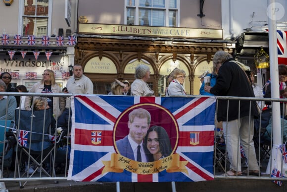 Atmosphère le jour du mariage du prince Harry et de Meghan Markle à Windsor, le 19 mai 2018. 